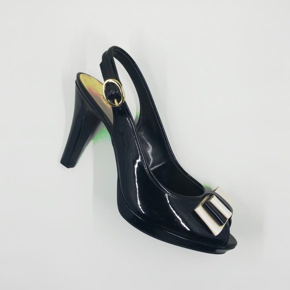 AK Anne Klein iFlex Slingback Pumps Platform Double Bow SZ 8 - Picture 6 of 9